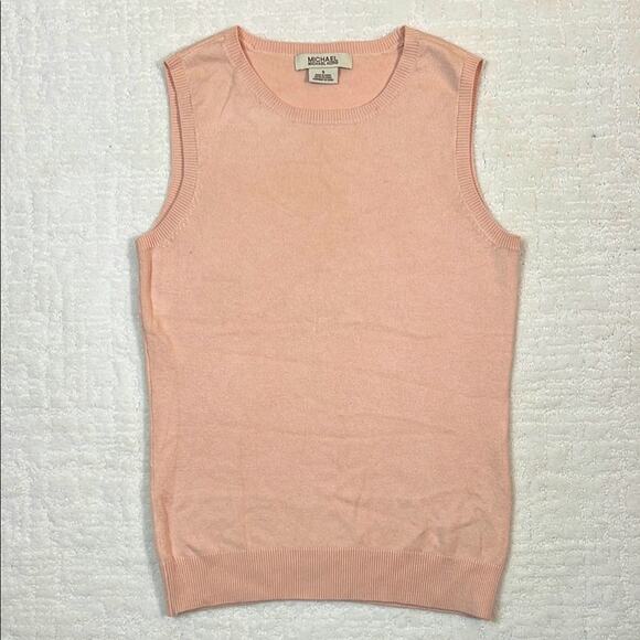 Michael Kors Blush Pink Silk Cashmere Blend Knit Sweater Sleeveless Tank Top S - Picture 1 of 6
